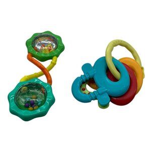 Bright Starts Baby Rattle & Key‎ Teether Toy Set Lot of 2 Multicolor